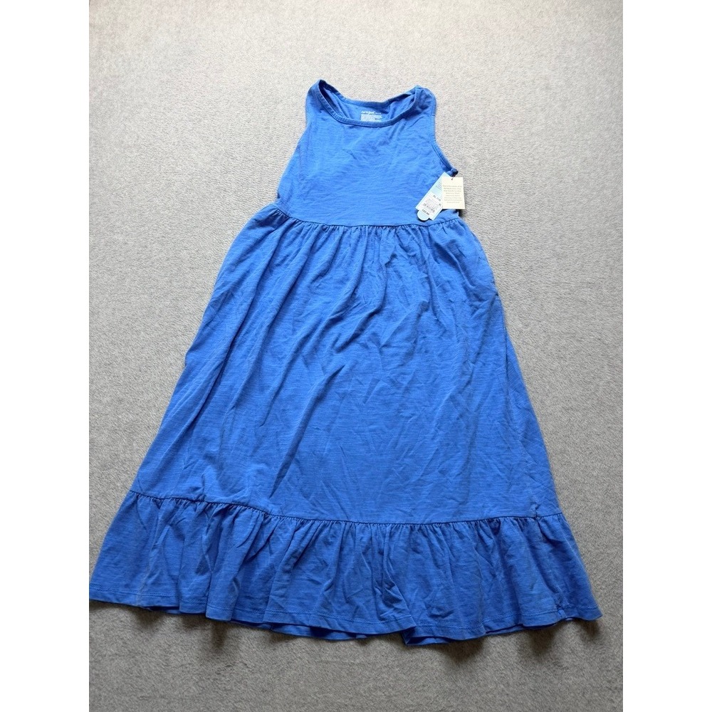 Cat & Jack Girls Blue Sleeveless Tiered Ruffle Maxi Dress Size XL 14/16 NWT